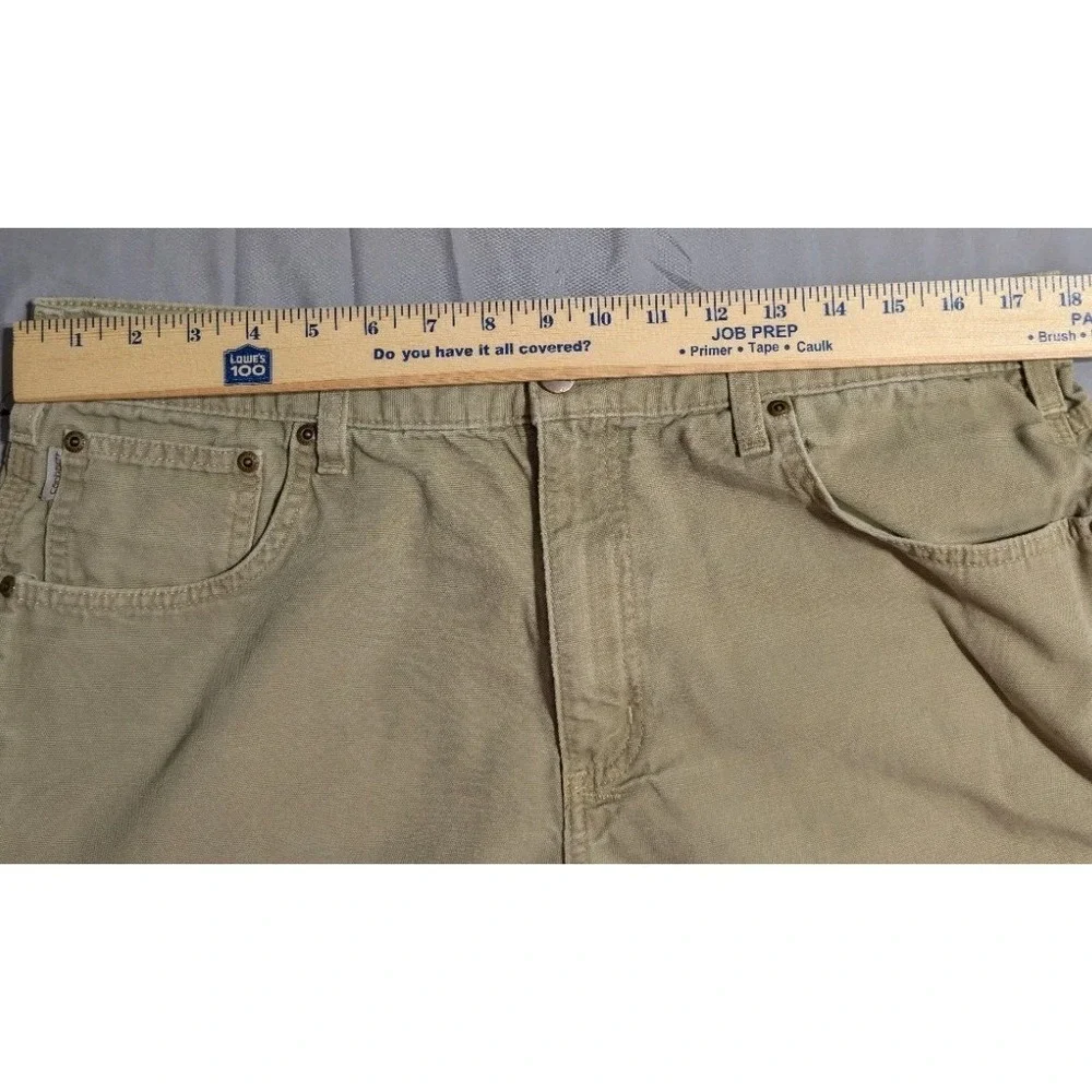 Carhartt B159 DKH Canvas Carpenter Pants Mens 36x30 Brown Work Utility - Read